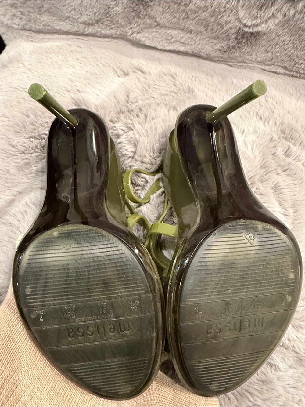 Melissa x Jean Paul Gaultier Punk Love Green Heeled Sandals Size 7 - Picture 5 of 12